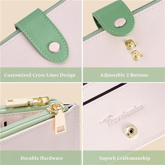 RFID Wallet Women Bifold Multi Card Wallet Case with Zipper Pocke - Picture 5 of 7